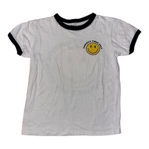 🔥4/$25 On Fire White Smiley Short Sleeve Tee